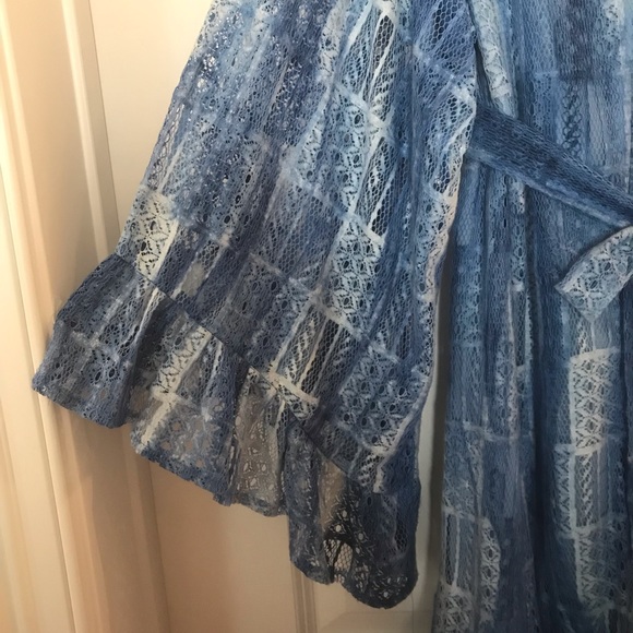Betsey Johnson Denim-Blue Patchwork-Look Boho Dress - Picture 4 of 5